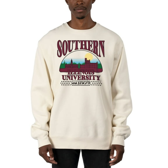 Men's Uscape Apparel Cream Southern Illinois Salukis Premium Heavyweight Pullover Sweatshirt