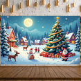 thumbnail image 3 of Festive Snowman Christmas Banner Holiday Decoration Winter Backdrop for Party Celebration Home Decor Photography, 3 of 9