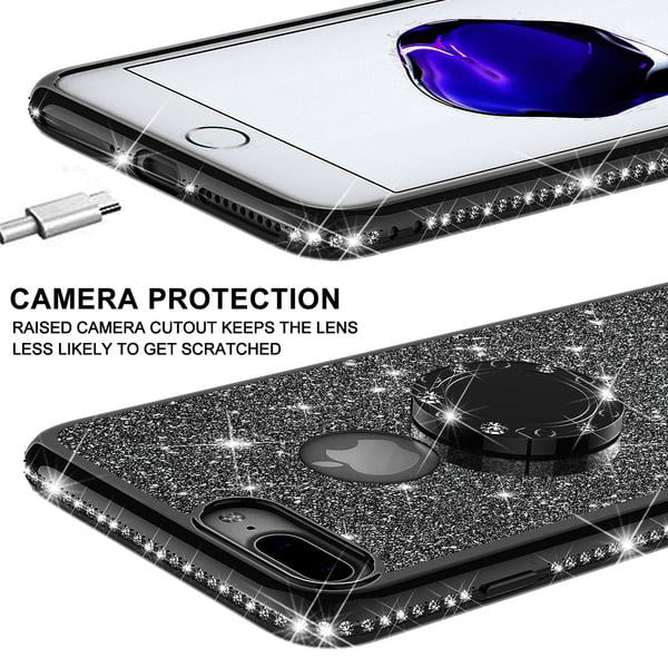 Glitter Cute Phone Case Girls Kickstand Compatible for Apple iPhone 7 – SPY  Phone Cases and accessories