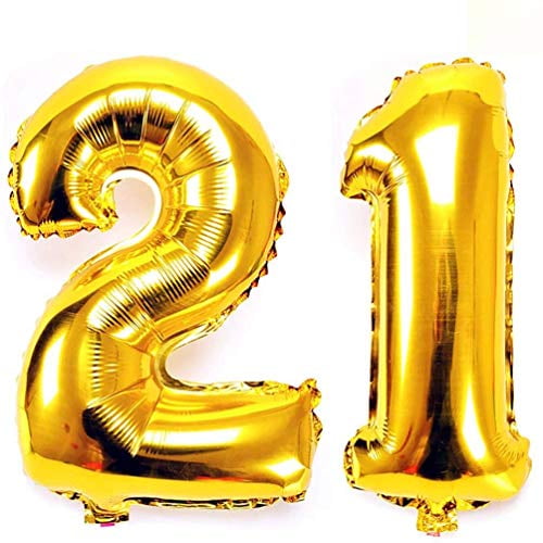 gold 21 balloons