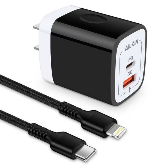 iPhone Charger,Charger Block with Lightning Cables 10ft Charging Cords,20W PD QC3.0Power Delivery USB C Charger Power Adapter Fast Charging Station U