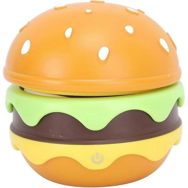 Hamburger lamp desk lamp, dimmable touch switch, USB rechargeable reading lamp.
