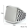thumbnail image 2 of HIJONES Men's 19mm Wide Square Chunky Glossy Ring Stainless Steel Hip Hop Vintage Signet Ring Band Statement Finger Jewelry Black Size 13, 2 of 4