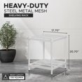 thumbnail image 3 of ZYKFF MeshWorks 2 Tier Narrow Metal Storage End Table Shelving Unit Rack for Kitchen or Bathroom Organization, 17.7" x 17.7" x 20.7", White, 3 of 7