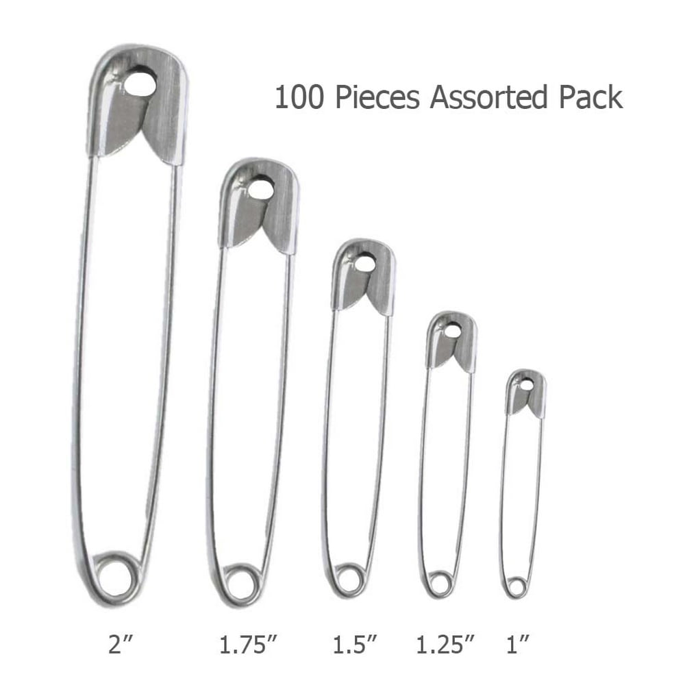 Package Of 100 Pieces Assorted Size Safety Pins