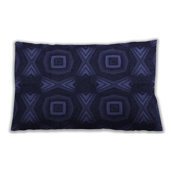 Ahgly Company Patterned Indoor Rectangular Night Blue Lumbar Throw Pillow, 13 inch by 19 inch