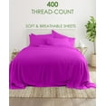 thumbnail image 2 of 6-PC Twin-XL Sheet Set - (Extra Pillowcases, Fitted Sheet & Flat Sheet) 400-Thread-Count 100% Egyptian Cotton, Soft Breathable 400TC Cotton, 15-Inches Deep Pockets - Hot Pink, 2 of 7
