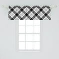 thumbnail image 2 of Ambesonne Stripe Valance Pack of 2, Diagonal Hatched Polygons, 54"X18", Charcoal Grey White, 2 of 4
