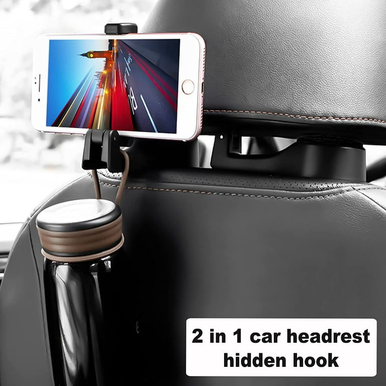 2023 Upgraded Car Seat Hooks 2 Pack - 360° Rotation Hidden Hangers - Keep  Your Car Tidy and Organized for Phone, Purse, Grocery Bag & Handbag 