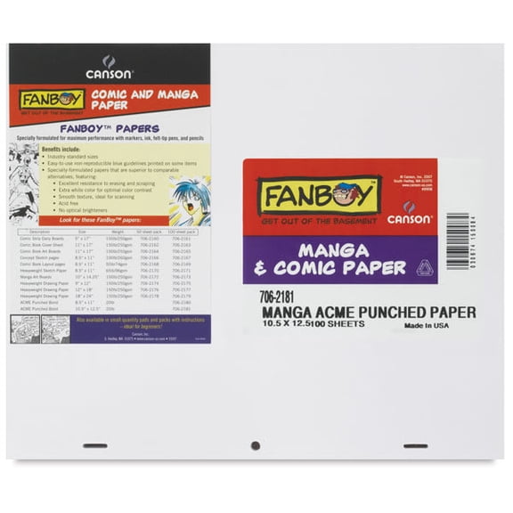 Canson Acme Hole Punched Papers - 10-1/2" x 12-1/2", 100 Sheets