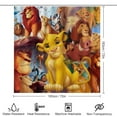 thumbnail image 2 of The Lion King 4 Piece Shower Curtain Set with Non-Slip Rugs, Toilet Lid Cover and Bath Mat, Cartoon Bathroom Decor Waterproof Shower Curtain with 12 Hooks, 72 x 72inch, 2 of 8