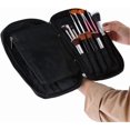 thumbnail image 2 of Cosmetic Bags Makeup Brushes Bag Toiletry Organizer Cosmetic Storage Case Zipper Handbag (Black), 2 of 5
