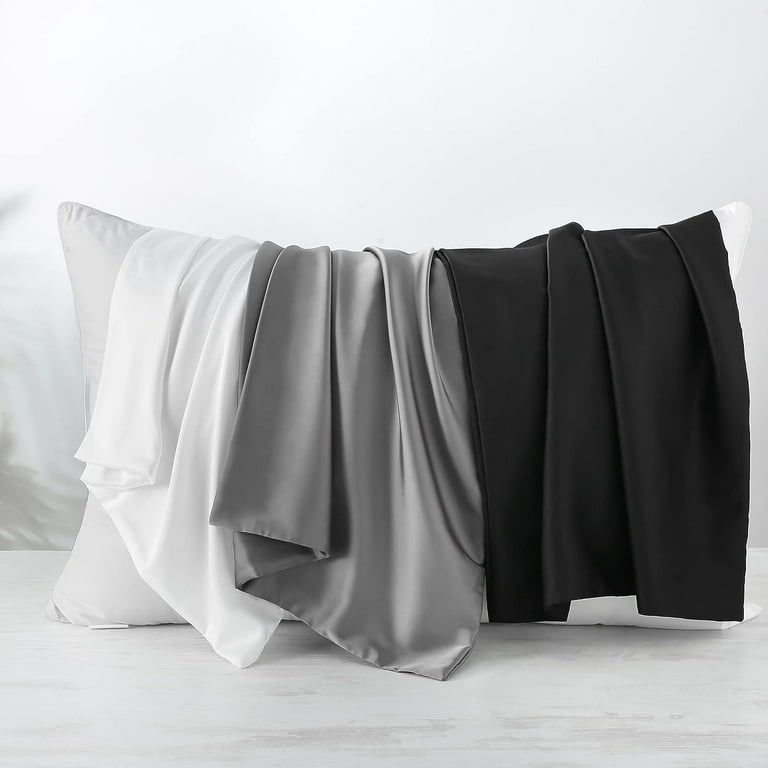 Dafinner King Size Mulberry Silk Pillowcase for Better Hair Cooling Breathable with Hidden Zipper 20 x36
