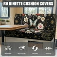 thumbnail image 4 of XYZCANDO Butterfly Floral RV Dinette Cushion Covers Comfortable Couch Cover 2 Cushion Sofa Universal RV Accessories Stretchable RV Dinette Cushions for Women Slip Covers for Loveseat Black, 4 of 7