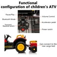 thumbnail image 6 of Xlluproid 12V Ride on Tractor with Trailer,USB,MP3,Bluetooth,LED Light,Safety Belt for 3-8 Girls,Boys,Red, 6 of 10
