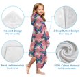 thumbnail image 7 of White Butterfly Red Blue Leaf Pattern Hooded Bath Towel，60"x35" for Ages 3 To 12 Kids, Quick Dry Lightweight Soft Microfiber Hood Beach Towel Cover Up for Kids, 7 of 7