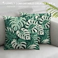 thumbnail image 3 of JRXY Tropical Green Leaves Pillow Covers Modern Botanical Palm Leaf Decorative Outdoor Throw Pillows Summer Decorations Pillow Case Square Cushion Cover Decor for Sofa Couch Bed White, 3 of 5