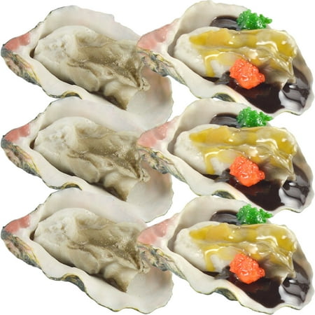 

6Pcs Fake Oyster Artificial Shellfish Model Fake Seafood Model Food Sample Display Prop