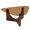 Brown,Walnut, variant on NYEESS 35.4 Inch Triangle Glass Coffee Table, Tea-Colored Tempered Glass Center Table with Walnut MDF Base for Living Room