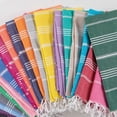 thumbnail image 3 of Hencely Large Beach Towel 37x70 inch Striped 100% Turkish Cotton - Turquoise, 3 of 11