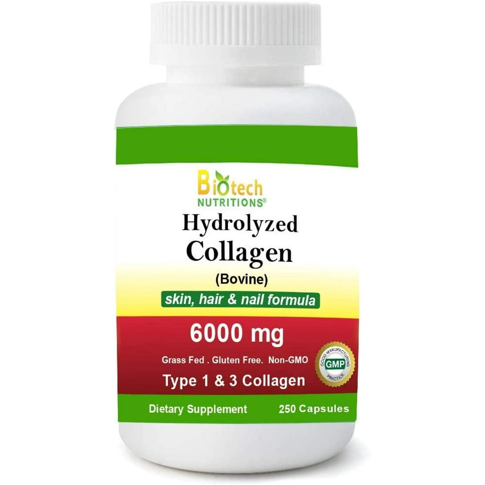 Biotech Nutritions Hydrolyzed Collagen Bovine Type 1 & 3 6000 mg