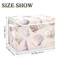 thumbnail image 5 of Yayeee Collapsible Cube Storage Bin with Lid Fabric Closet Decorative Basket with Handles, Purple Watercolor Seashells, 5 of 7