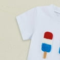 thumbnail image 7 of YDFCWXW Fourth of July Baby Boy Outfit Embroidery T-shirt Top Shorts Set 4th of July Outfits Toddler Summer Clothes (White, 18-24 Months), 7 of 7