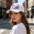 thumbnail image 3 of romoty Womens White Hummingbird Floral Embroidered Baseball Cap Adjustable Cotton Sun Hat for Outdoor Walking Gardening, 3 of 6