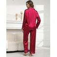thumbnail image 4 of Silk Satin Pajamas for Women Set 2 Piece Silk Pjs Long Sleeve Top Cozy Sleepwear Silky Pajamas, 4 of 6