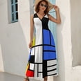 thumbnail image 5 of Modrian Inspired Composition with Red Blue And Yellow Essential Sleeveless Dress Summer Women Clothes Dress for Pregnant Women Dresses, 5 of 9