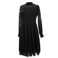 thumbnail image 4 of Glisme Girls Dresses Color Contrast Mesh Long Sleeve Black Sundress Size 5-6 Years, 4 of 4