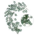 thumbnail image 4 of Guirnalda de hojas de sauce artificial simulación sauce vid falso plástico ratán hogar boda decoración verde, gris blanco Jumpingount HA7370-01B, 4 of 6