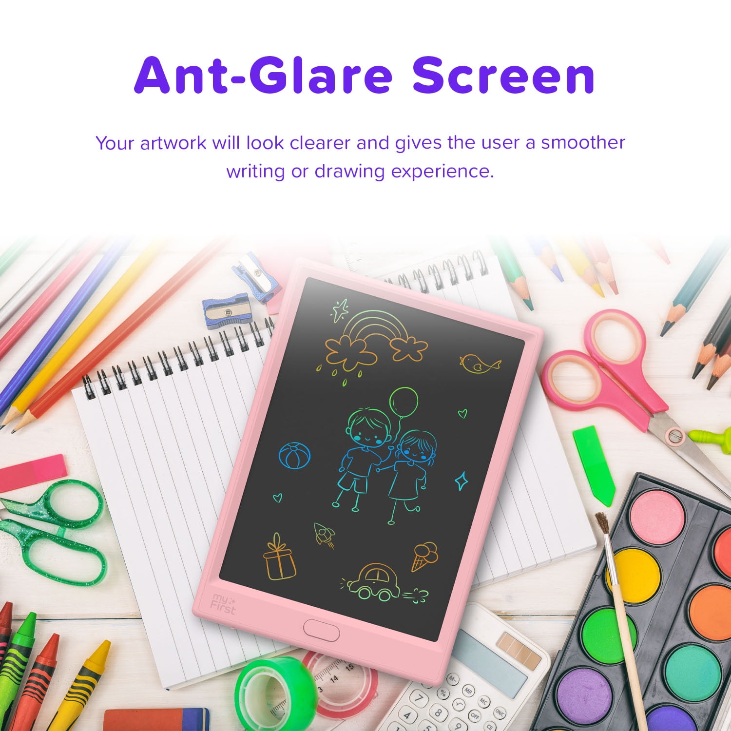 myFirst Sketch Pro Neo - LCD Writing Tablet, Doodle Board, Drawing Pad for Kids (Pink)