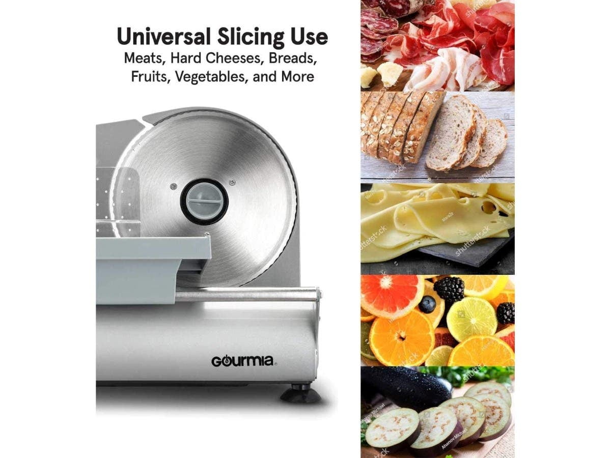 Details about   Gourmia Gfs700 Professional Electric Power Food Meat Slicer With Removable 7.5