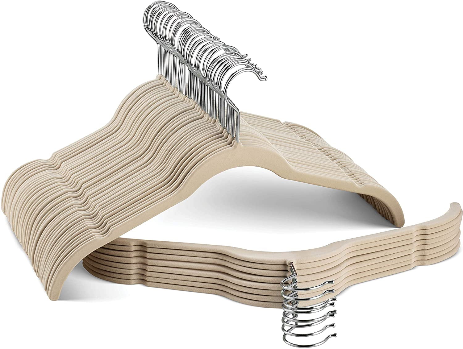 Premium Velvet Shirt Hangers (50 Pack) Non Slip Clothes Hangers, Ultra