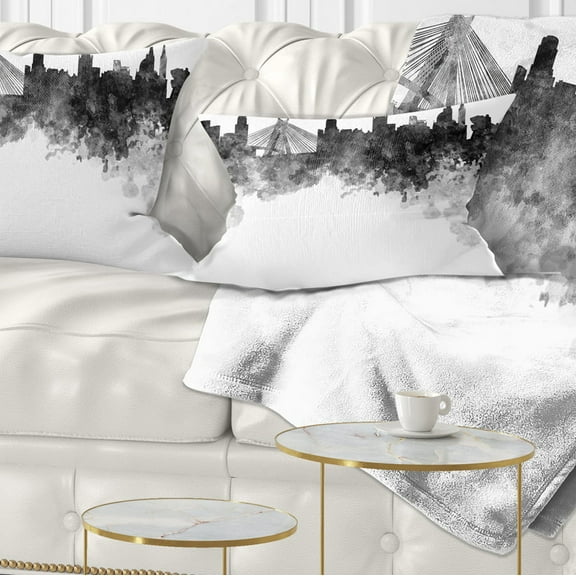 Designart Sao Paulo Skyline - Cityscape Throw Pillow - 12x20