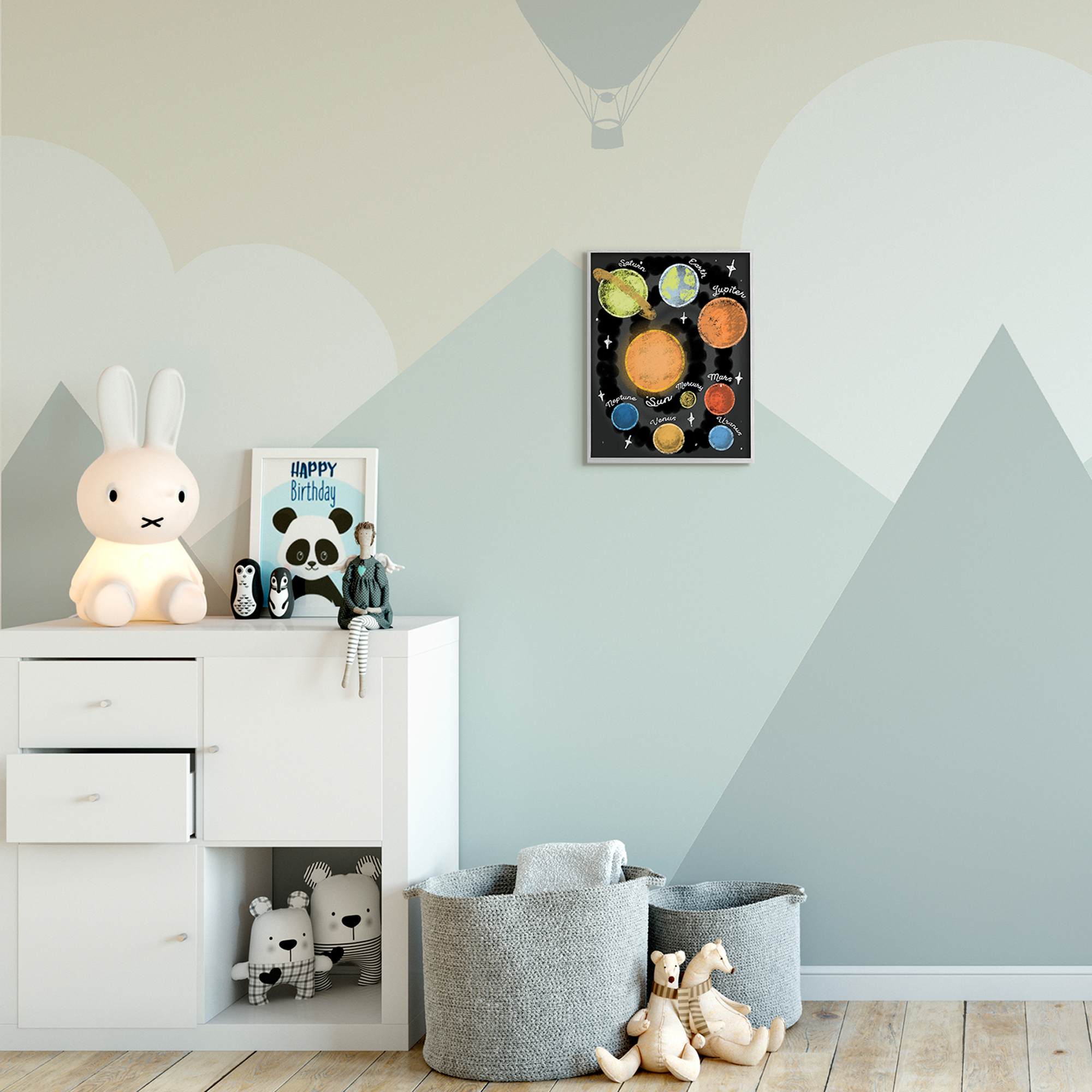 Solar System Playful Planet Chart Earth Mars Sun 11 in x 14 in Framed Painting Art Prints, by Stupell Home Décor