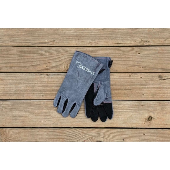 SnS Grills Slow 'N Sear Leather Grill Gloves — Grade-A, High-Heat Resistant BBQ Gloves