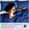 thumbnail image 5 of Superior 300 Thread Count Duvet Cover Set, Full/ Queen, Navy Blue, 5 of 6