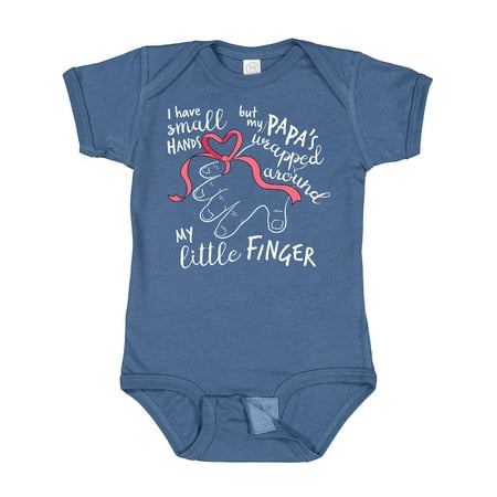 

Inktastic I Have Small Hands but My Papas Wrapped Around My Little Finger Gift Baby Boy or Baby Girl Bodysuit