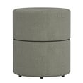 thumbnail image 3 of Inspire Modern Boucle Fabric Round Ottoman Grey, 3 of 6