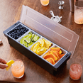 thumbnail image 5 of Ice Chilled Condiment Caddy Serving Container with Lid,Fruit Veggie Condiment Caddy Removable Compartment Garnish Station Server Organizer for Ice Cream Taco Salad Bar Home Restaurant(4 Compartment), 5 of 8