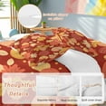 thumbnail image 2 of Thanksgiving 4 Piece Duvet Cover Set Full Size Cartoon Pumpkin Maple Leaf Soft Bedding Set Comforter Cover, 1 Duvet Cover 1 Flat Sheets and 2 Pillowcases, 2 of 9