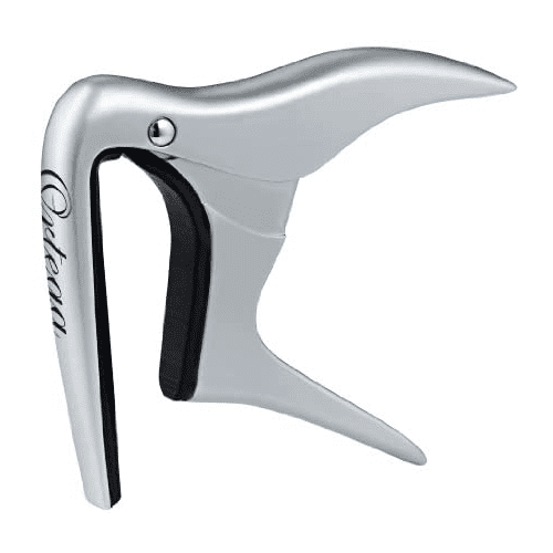 Ortega Guitars OCAPOCV-CR One Touch Adjustable Capo for Curved Fret boards up to 52mm Nut Widths, Chrome
