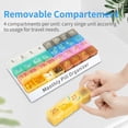 thumbnail image 5 of YAOMOBB Portable Box Portable 32 Grids Monthly Box Large Capacity Removable Organizer Transparent Lids Compact Container, 5 of 5