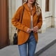 thumbnail image 5 of Chaquetas y abrigos casuales con capucha de manga larga para mujer, otoño e invierno, color sólido, manga larga, capucha, polar, suelto, cárdigan, abrigo, blusa de poliéster para mujer, 5 of 8