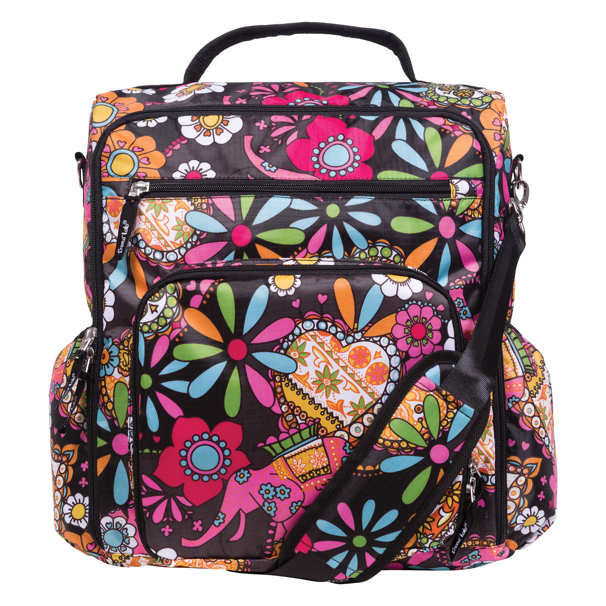 Bohemian Floral Convertible Backpack Diaper Bag - www.bagssaleusa.com