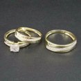 thumbnail image 2 of Hitanshu Jewels 2.34ct CZ His And Hers Wedding Trio Ring Set 14k Yellow Gold Plated, 2 of 5