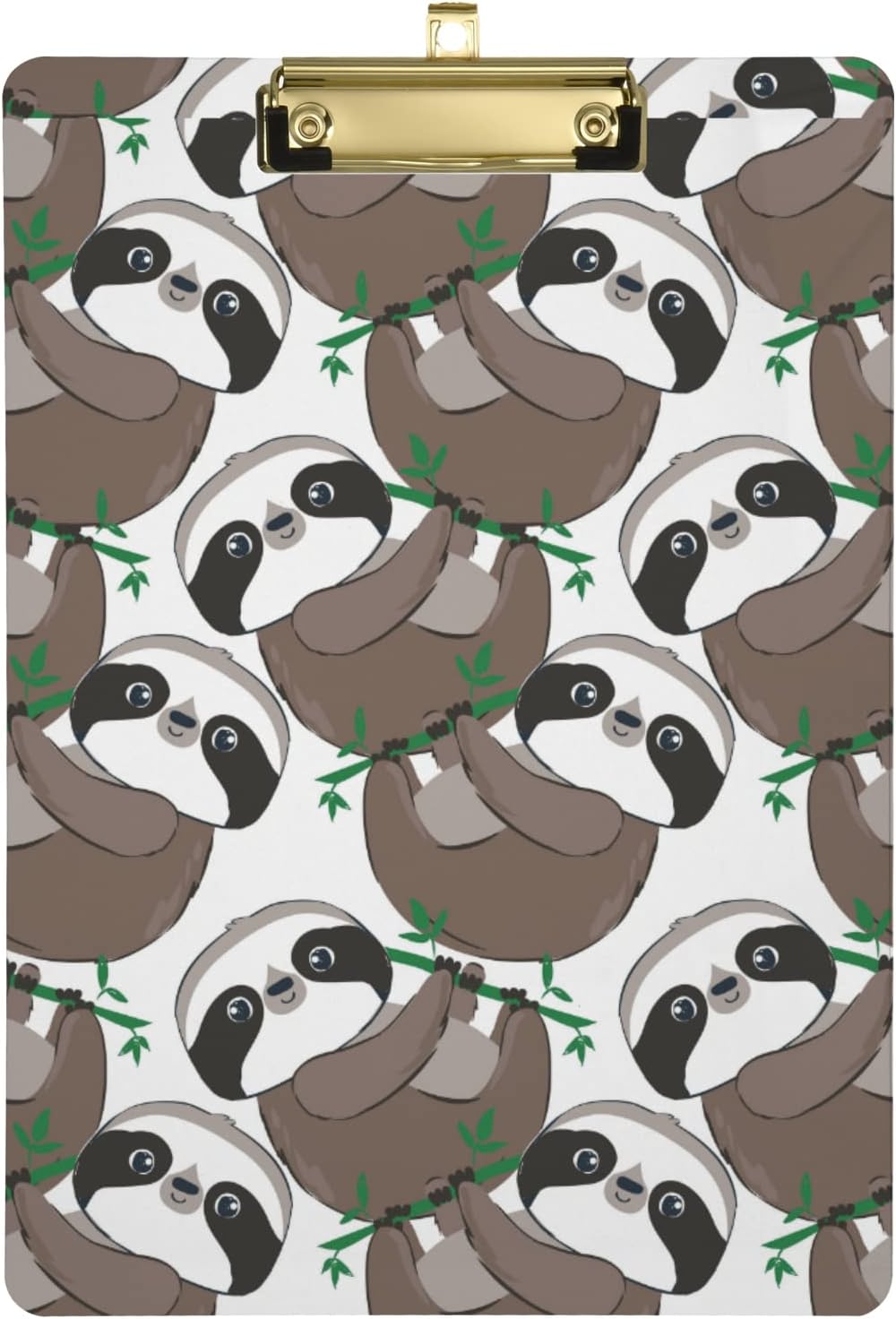 ZHANZZK Cute Sloth Clipboard Hardboard Wood Nursing Clip Board and Pull ...