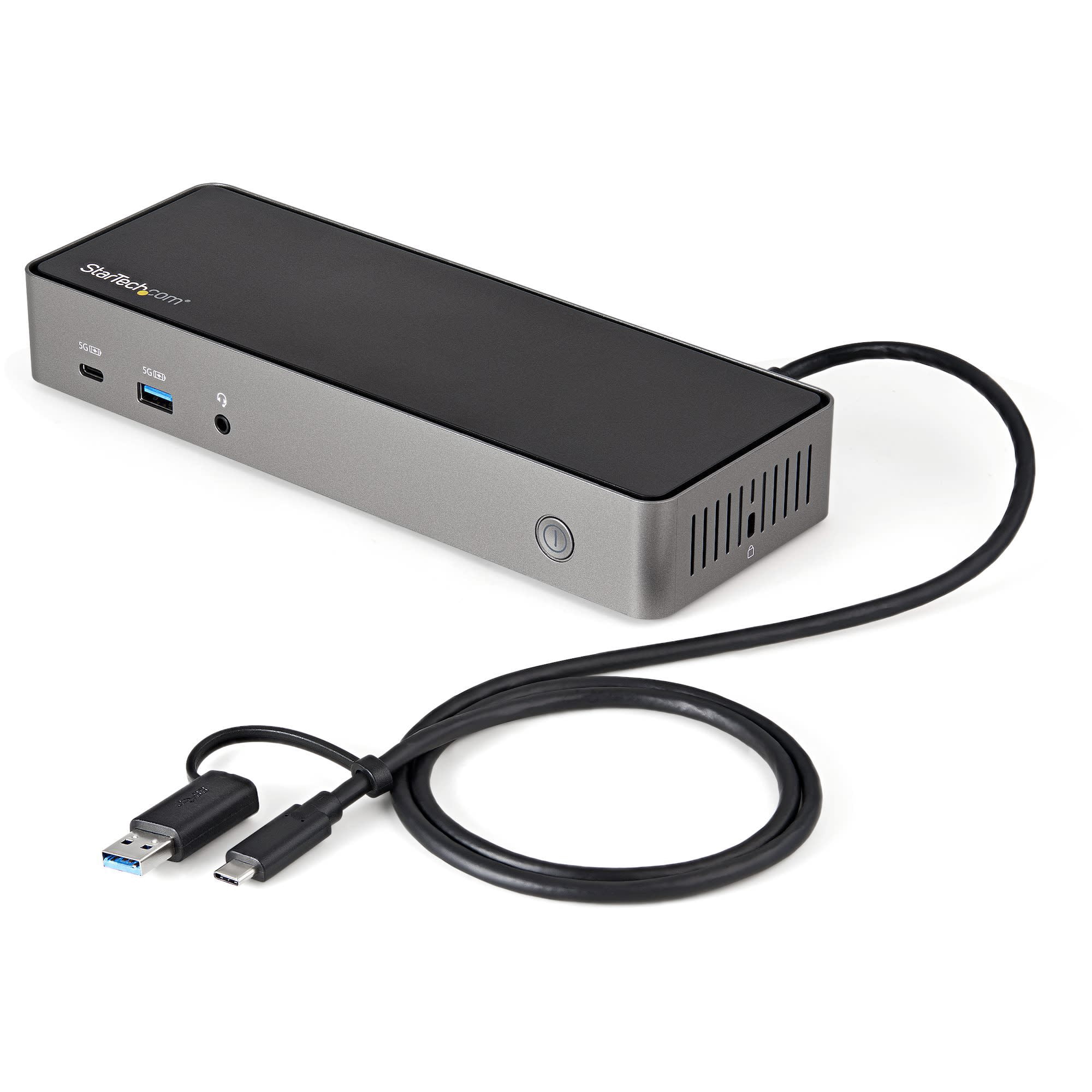 StarTech.com USB-C & USB-A Docking Station, Black and Gray